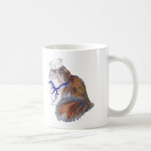 Taza De Café Gato Persa Calico Marinero