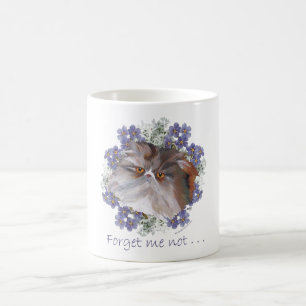 Taza De Café Gato Persa Calico No me olvides