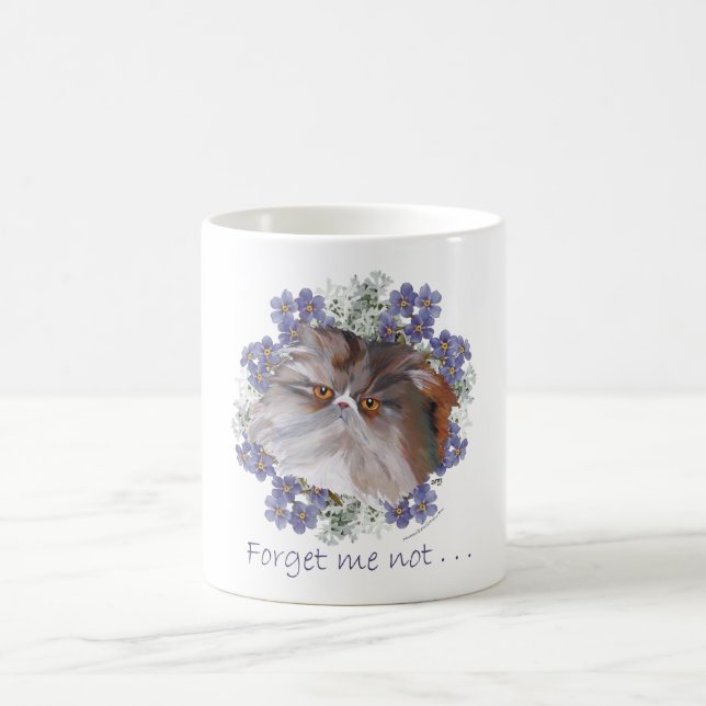 Taza De Café Gato Persa Calico No me olvides (Centro)