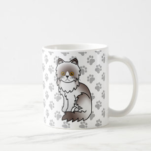 Taza De Café Gato Persa de Dibujos Animados Adorable de Color L