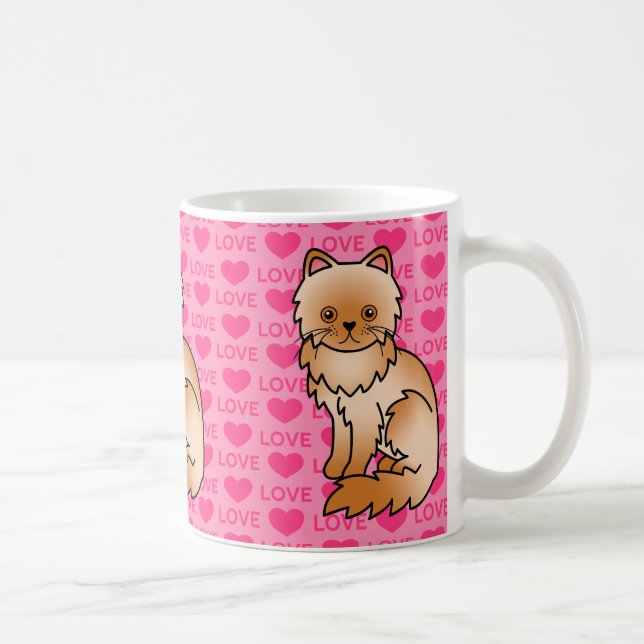 Taza De Café Gato Persa Rojo Amor (Derecha)