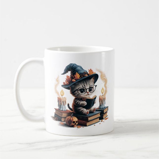 Taza De Café Gato Personalizado de la época: Vibes góticas, de  (Izquierda)