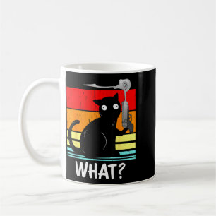 Taza De Café Gato Qué_ Gato Negro Asesino Con Pistola Halloween