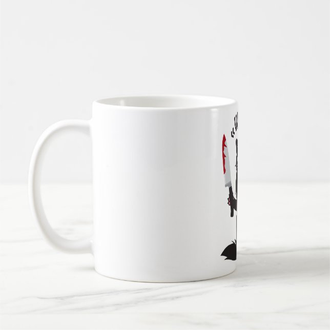 Taza De Café Gato qué gracioso gato negro se burla de gato ases (Izquierda)
