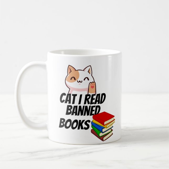 Taza De Café Gato que leo libros prohibidos (Izquierda)