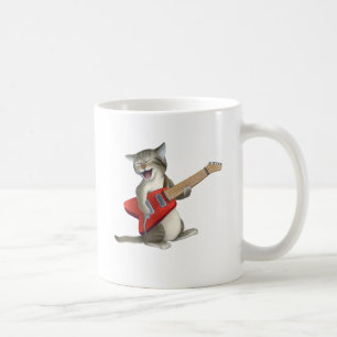 Taza De Café Gato que toca la guitarra