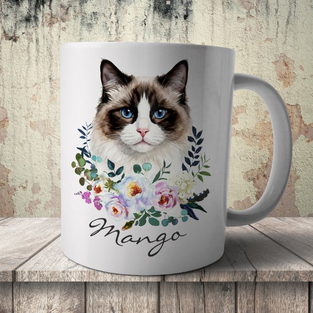 Taza De Café Gato Ragdoll Acuarela (Subido por el creador)