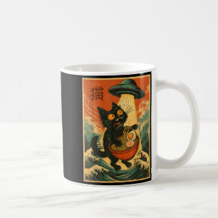 Taza De Café Gato Ramen Ovni Camiseta Divertida Japonesa Anime