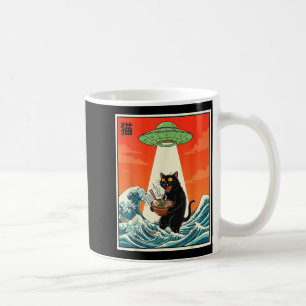 Taza De Café Gato Ramen Ovni Camiseta Divertida Japonesa Anime