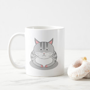 Taza De Café Gato Regordete Sonriente Predeterminado