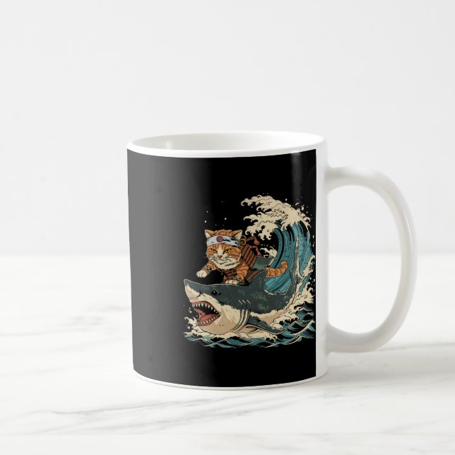 Taza De Café Gato Retro Ninja Cute Animal Kitten Animal Hallowe (Derecha)