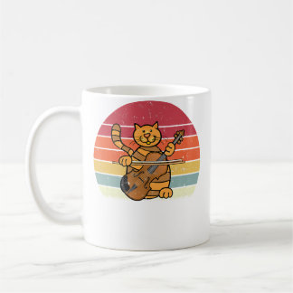 Taza De Café Gato Retro Vintage Violonchelo Amante de la Música