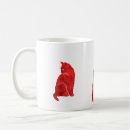 Taza De Café Gato rojo Art Deco