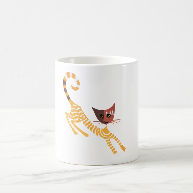 Taza De Café Gato rojo gracioso (Centro)