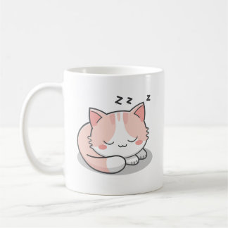 Taza De Café Gato rosa durmiente