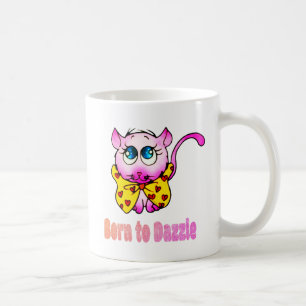 Taza De Café Gato Rosa Lindo - Nacido para Deslumbrar Arte