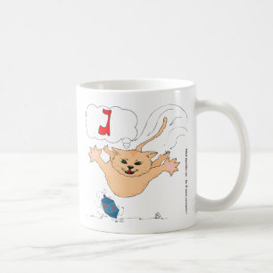 Taza De Café gato s10 que salta en Jánuca Dradle (gimel)
