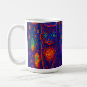 Taza De Café Gato sagrado de neón