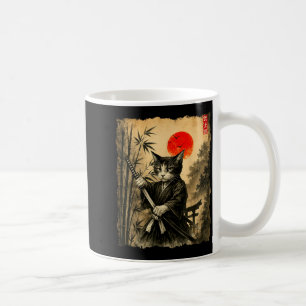 Taza De Café Gato Samurái Arte Japonés Hombres Chicos Gráfico D