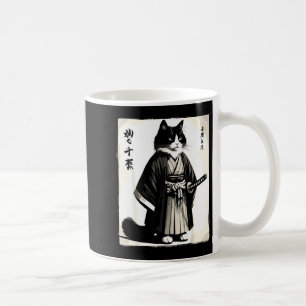 Taza De Café Gato Samurái Guerrero Vintage Anime Japonés