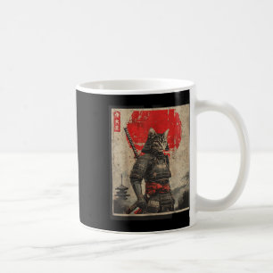 Taza De Café Gato samurai vintage gráfico japonés tees Mens Uki