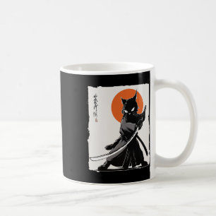 Taza De Café Gato Samurai Vintage Ukiyo-e Funny Warrier Cat Man