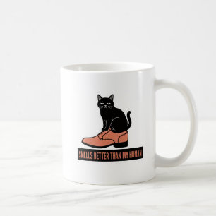 Taza De Café Gato Sarcástico en Zapato Meme de Linograbado