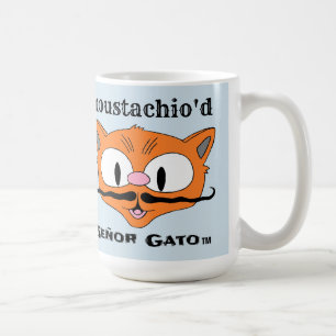 Taza De Café gato Señor "bigotudo" con bigote de manillar