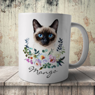 Taza De Café Gato siamés acuarela