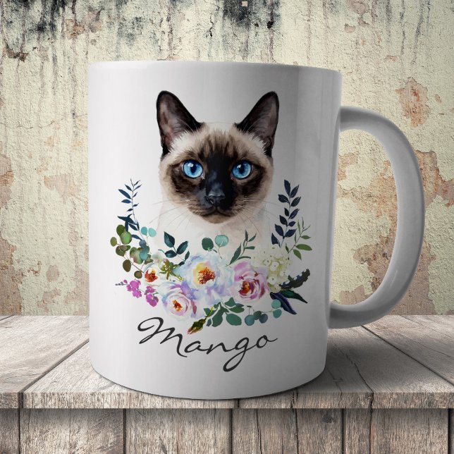 Taza De Café Gato siamés acuarela (Subido por el creador)
