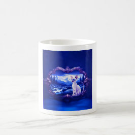 Taza De Café Gato siamés en marco escénico