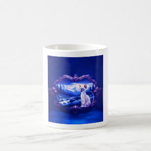 Taza De Café Gato siamés en marco escénico