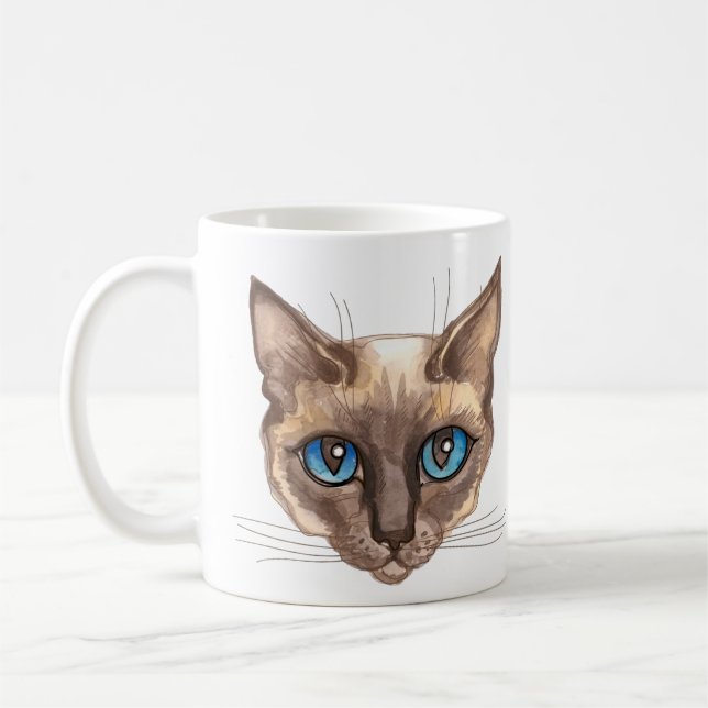 Taza De Café Gato siamés personalizado (Izquierda)