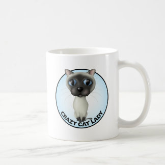 Taza De Café Gato siamés - señora loca del gato