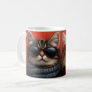 Taza De Café Gato Siberiano con Rosas del Corazón Día de San Va