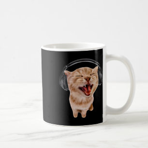 Taza De Café Gato Silencioso con audífonos