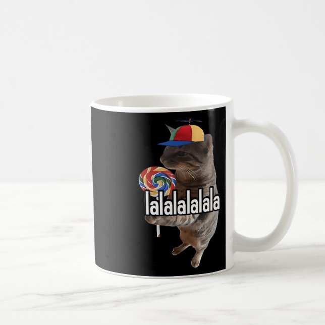 Taza De Café Gato Silencioso Con Meme De Lollipop (Derecha)