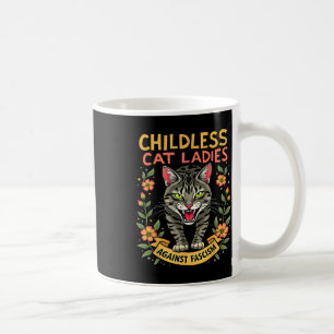 Taza De Café Gato sin hijos contra el fascismo