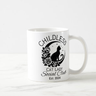 Taza De Café Gato sin hijos Lady Club Social Meme Cat Kamala Ha