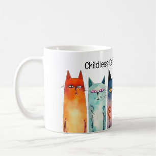 Taza De Café Gato sin hijos Lady para Kamala Whimsical