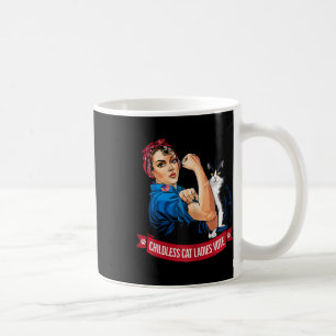 Taza De Café Gato sin hijos Las Damas Votan A Las Mujeres Por V