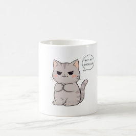 Taza De Café Gato sin molestias "No es mi problema" Diseño dive