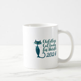 Taza De Café Gato Sin Niñas Para Harris Pegatina