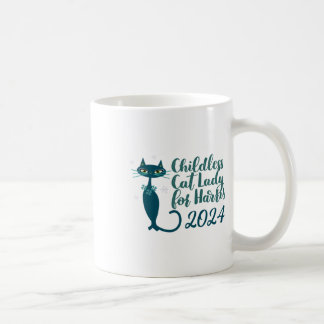 Taza De Café Gato Sin Niñas Para Harris Pegatina