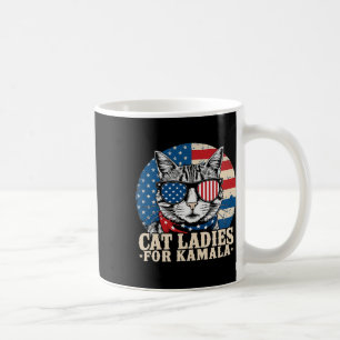 Taza De Café Gato Sin Niños Señora Por La Votación De Kamala Ha