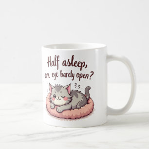 Taza De Café Gato somnoliento