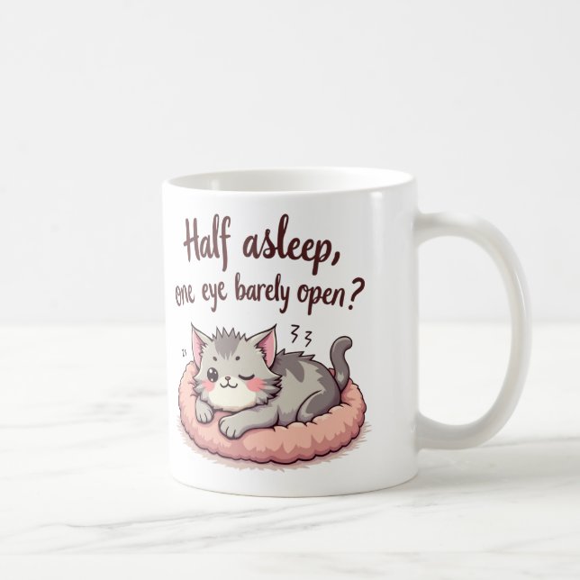 Taza De Café Gato somnoliento (Derecha)