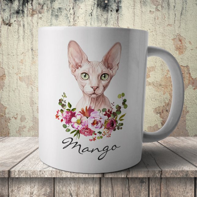 Taza De Café Gato Sphynx acuarela (Subido por el creador)