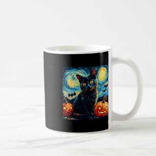 Taza De Café Gato Starry Night Van Gogh Cat Lover Bats