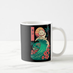Taza De Café Gato Surfista Japonés _1